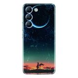 Kılıfland Realme 10 ile Uyumlu Silikon Kılıf, Ay ve Kız Tasarım, Renkli