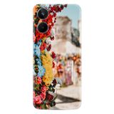 Kılıfland Realme 10 ile Uyumlu Silikon Kılıf, Çiçek Desen, Renkli
