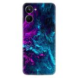 Kılıfland Realme 10 ile Uyumlu Silikon Kılıf, Desen Özel Seri Explosive, Mavi-Mor