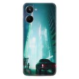 Kılıfland Realme 10 ile Uyumlu Silikon Kılıf, Desen Özel Seri Night Cars, Yeşil