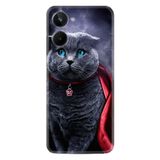 Kılıfland Realme 10 ile Uyumlu Silikon Kılıf, Desenli Super Cat Serisi, Gri