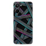 Kılıfland Realme 10 ile Uyumlu Silikon Kılıf, Gri Zigzag Desen, Özel Seri