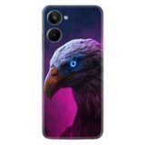 Kılıfland Realme 10 ile Uyumlu Silikon Kılıf, Kartal Desen, Mor