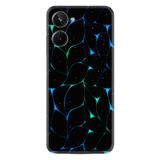 Kılıfland Realme 10 ile Uyumlu Silikon Kılıf, Naif Çizgiler Deseni, Mavi-Yeşil, Özel Seri