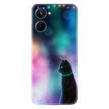 Kılıfland Realme 10 ile Uyumlu Silikon Kılıf, Neon Kedi Tasarımı, Renkli