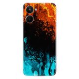 Kılıfland Realme 10 ile Uyumlu Silikon Kılıf, Özel Desen, Orange Blue