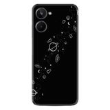 Kılıfland Realme 10 ile Uyumlu Silikon Kılıf, Özel Seri Planet Desen, Siyah