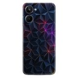 Kılıfland Realme 10 ile Uyumlu Silikon Kılıf, Renkli Prizmalar Desen, Siyah