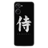 Kılıfland Realme 10 ile Uyumlu Silikon Kılıf, Samurai Desenli, Siyah