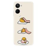 Kılıfland Realme 10 ile Uyumlu Silikon Kılıf, Sweety Egg Desenli, Baskılı, Krem