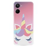 Kılıfland Realme 10 ile Uyumlu Silikon Kılıf, Sweety Unicorn Desen, Pembe