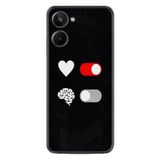 Kılıfland Realme 10 ile Uyumlu Silikon Kılıf, Tasarım Desen, Love Brain, Siyah