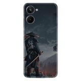 Kılıfland Realme 10 ile Uyumlu Silikon Kılıf, Warrior Desen, Siyah