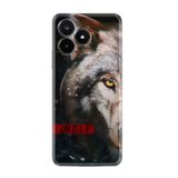 Kılıfland Realme 10 ile Uyumlu Silikon Kılıf, Wolf Eyes Tasarım, Siyah