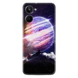 Kılıfland Realme 10 Silikon Kılıf, Desen Özel Seri Super Planet, Mor/Pembe
