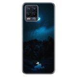 Kılıfland Realme 10 Silikon Kılıf, Gece Tasarımı, Ay ve Orman Motifleri, Siyah-Mavi