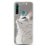 Kılıfland Realme 5i ile Uyumlu Boutique Baskılı Beyaz Kedi Desenli Kılıf