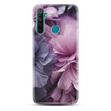 Kılıfland Realme 5i ile Uyumlu Boutique Baskılı Çiçek Desenli Kılıf, Mor