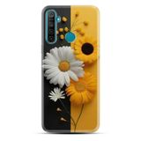 Kılıfland Realme 5i ile Uyumlu Boutique Baskılı Kılıf, Sarı Beyaz Çiçek Desenli