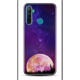 Kılıfland Realme 5i ile Uyumlu Boutique Baskılı Mor Ay Desenli Kılıf