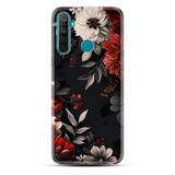 Kılıfland Realme 5i ile Uyumlu Kılıf, Boutique Baskılı, Çiçek Desenli, Siyah