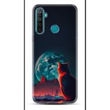 Kılıfland Realme 5i ile Uyumlu Kılıf, Boutique Baskılı, Dalgın Kedi Tasarımı