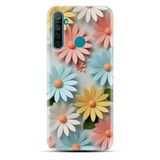 Kılıfland Realme 5i ile Uyumlu Kılıf, Boutique Baskılı, Renkli Çiçekler Desen