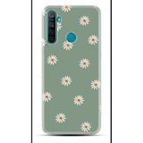 Kılıfland Realme 5i ile Uyumlu Kılıf, Boutique Baskılı, Yeşil Papatyalar Desenli