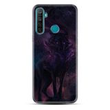 Kılıfland Realme 5i ile Uyumlu Silikon Kılıf, Desen Özel Seri, Black Purple Wolf