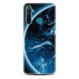 Kılıfland Realme 5i ile Uyumlu Silikon Kılıf, Desen Özel Seri, Blue Planet, Arka Kapak