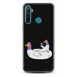 Kılıfland Realme 5i ile Uyumlu Silikon Kılıf, Desen Özel Seri, Keyifli Ördekler, Siyah