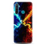 Kılıfland Realme 5i ile Uyumlu Silikon Kılıf, Desen Özel Seri, Red Blue Leon, Renkli