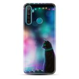 Kılıfland Realme 5i ile Uyumlu Silikon Kılıf, Desenli, Window Cat Serisi, Renkli