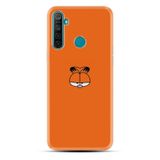 Kılıfland Realme 5i ile Uyumlu Silikon Kılıf, Garfi Desen, Turuncu