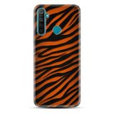 Kılıfland Realme 5i ile Uyumlu Silikon Kılıf, Leopar Desen, Turuncu-Siyah