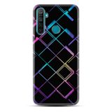 Kılıfland Realme 5i ile Uyumlu Silikon Kılıf, Neon Geometrik Desen, Siyah