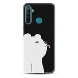 Kılıfland Realme 5i ile Uyumlu Silikon Kılıf, Panda Desen, Siyah-Beyaz
