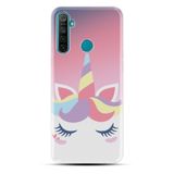Kılıfland Realme 5i ile Uyumlu Silikon Kılıf, Unicorn Desen, Pembe