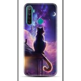 Kılıfland Realme 5i Kılıf, Boutique Baskılı, Damdaki Kedi Desenli, Mor