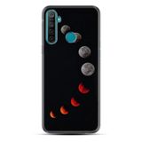 Kılıfland Realme 5i Kılıf, Resimli Desenli Silikon, Platinium Series, Ay Evreleri, Siyah