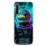 Kılıfland Realme 5i Kılıf, Resimli Desenli Silikon, Platinium Series Space, Turkuaz-Mor