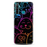 Kılıfland Realme 5i Kılıf, Silikon, Neon Cats Desen, Siyah