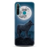 Kılıfland Realme 5i Kılıf, Silikon, Platinium Series, Resimli Desenli, Wolf Moon, Mavi