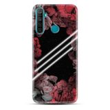 Kılıfland Realme 6i ile Uyumlu Silikon Kılıf, Çiçek Desen, Kırmızı