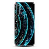 Kılıfland Realme 6i ile Uyumlu Silikon Kılıf, Desen Özel Seri Planets, Turkuaz-Siyah