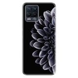 Kılıfland Realme 8 8 Pro ile Uyumlu Silikon Kılıf, Çiçek Desen, Siyah