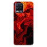 Kılıfland Realme 8 ile Uyumlu Silikon Kılıf, 128 GB, 6 GB RAM, Red Orange Zigzag Desen