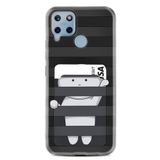 Kılıfland Realme C25s ile Uyumlu Kartlıklı Desenli Silikon Kılıf, Siyah