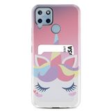 Kılıfland Realme C25S ile Uyumlu Kartvizitli Kartlıklı Desenli Silikon Kılıf, Sweety Unicorn, Siyah