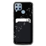 Kılıfland Realme C25s ile Uyumlu Kartvizitli Kartlıklı Silikon Kılıf, Desenli Planet, Siyah